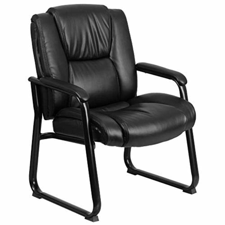 Flash Furniture Reception Chairs | Black LeatherSoft Side Chairs for Reception and Office for $172