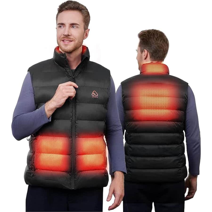 Avidia Men's Rechargeable Heated Vest w/ Battery Pack for $50