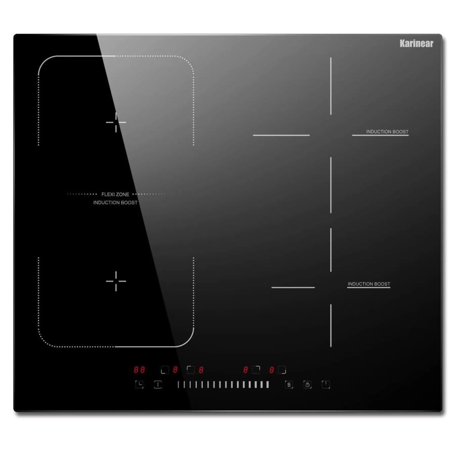 Karinear Built-in 4-Burner 7,200W Induction Hob with Flexzone for $189