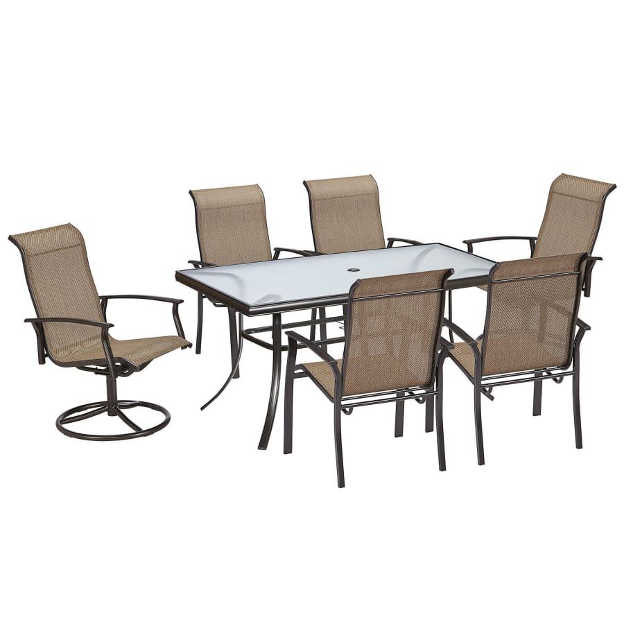 Garden Oasis Harrison 7-Piece Textured Glass-Top Dining Set for $315