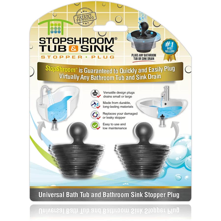 StopShroom Tub & Sink Stopper Plug 2-Pack for $11 StopShroom Tub & Sink Stopper Plug 2-Pack for $11