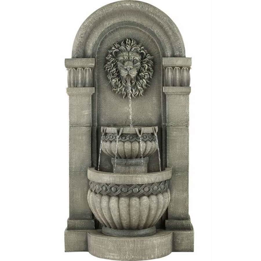 John Timberland Lighting Lion Face 50" 2-Tier Fountain with LED Light for $440 John Timberland Lighting Lion Face 50" 2-Tier Fountain with LED Light for $440
