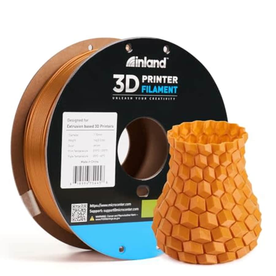 INLAND Micro Center Shimmer PLA 3D Printer Filament 1.75mm - Yellow to Red Shimmery, Iridescent, for $13 INLAND Micro Center Shimmer PLA 3D Printer Filament 1.75mm - Yellow to Red Shimmery, Iridescent, for $13