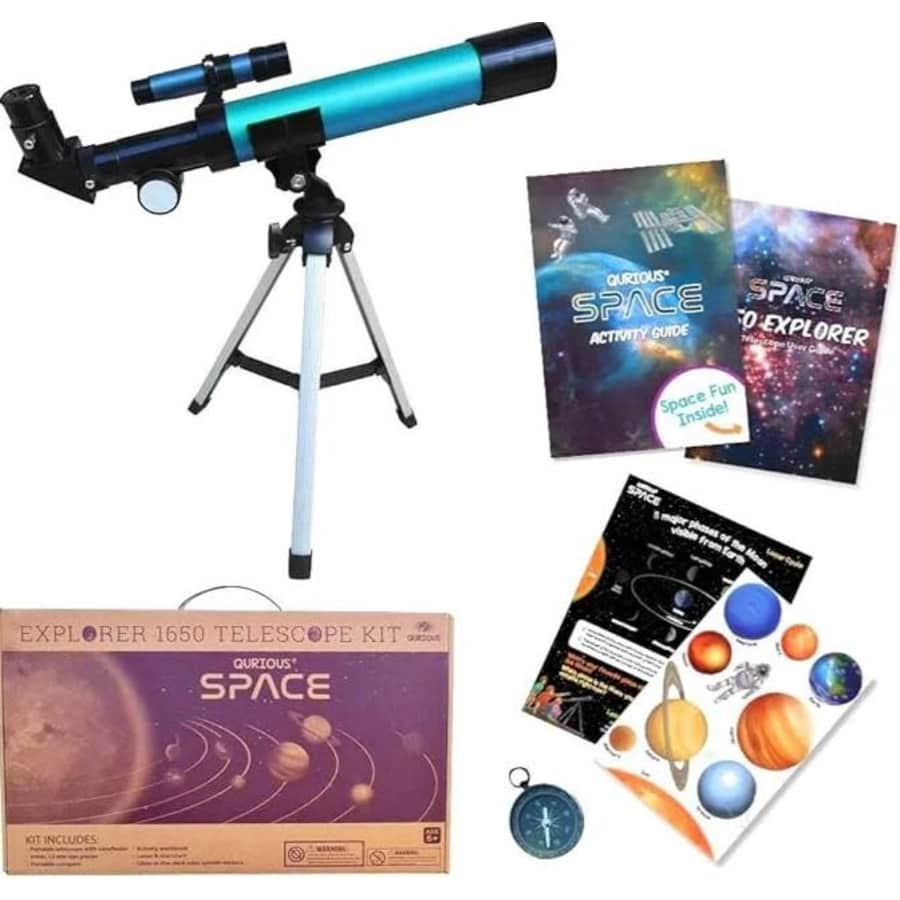 Qurious Space Kid's Explorer 1650 Telescope Kit for $15
