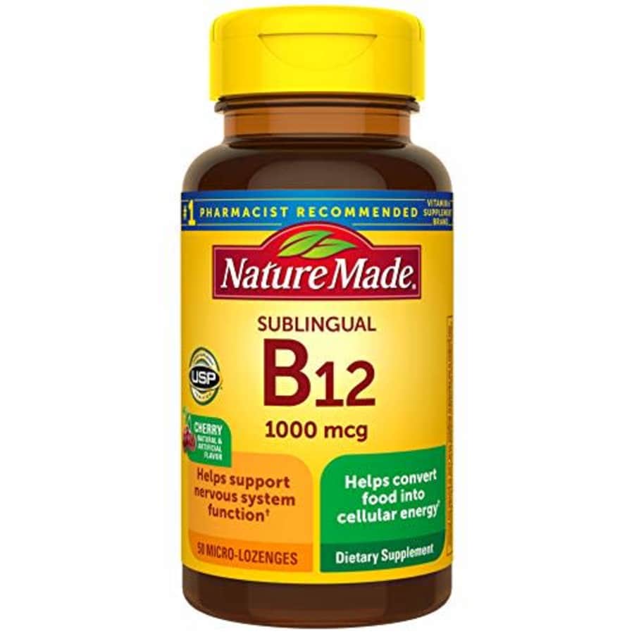 Nature Made Sublingual Vitamin B12 1000 mcg Micro-Lozenges, 50 Count for $10 Nature Made Sublingual Vitamin B12 1000 mcg Micro-Lozenges, 50 Count for $10