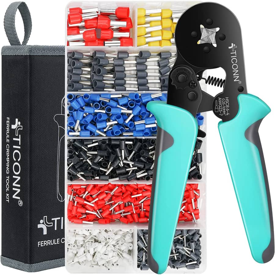Ticonn 1,200-Piece Ferrule Crimping Tool Kit for $25