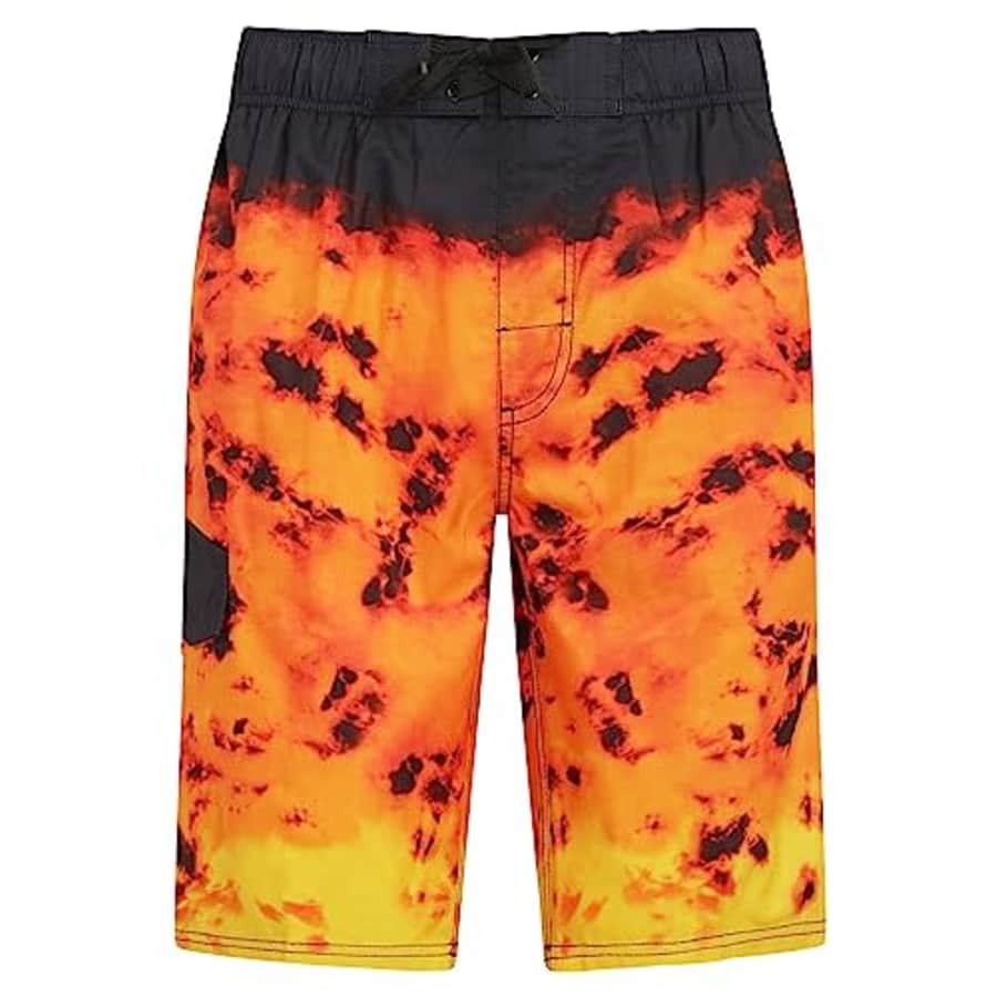 Kanu Surf Men's Standard Iconic Swim Trunks (Regular & Extended Sizes), Vibration Black/Orange for $29