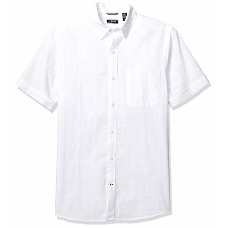 IZOD Men's Saltwater Short Sleeve Solid T-Shirt with Pocket, Bright White 2, 2X-Large for $37