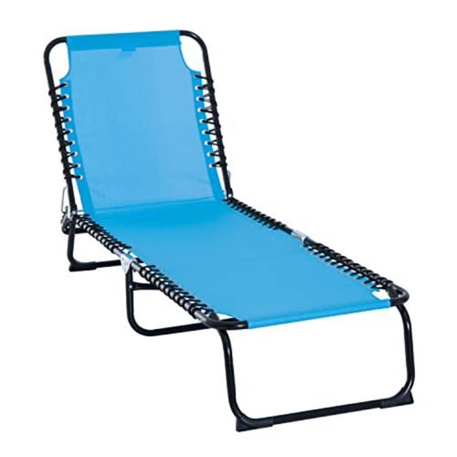 Outsunny Outdoor Folding Chaise Lounge Chair Portable Lightweight Reclining Garden Sun Lounger with for $65