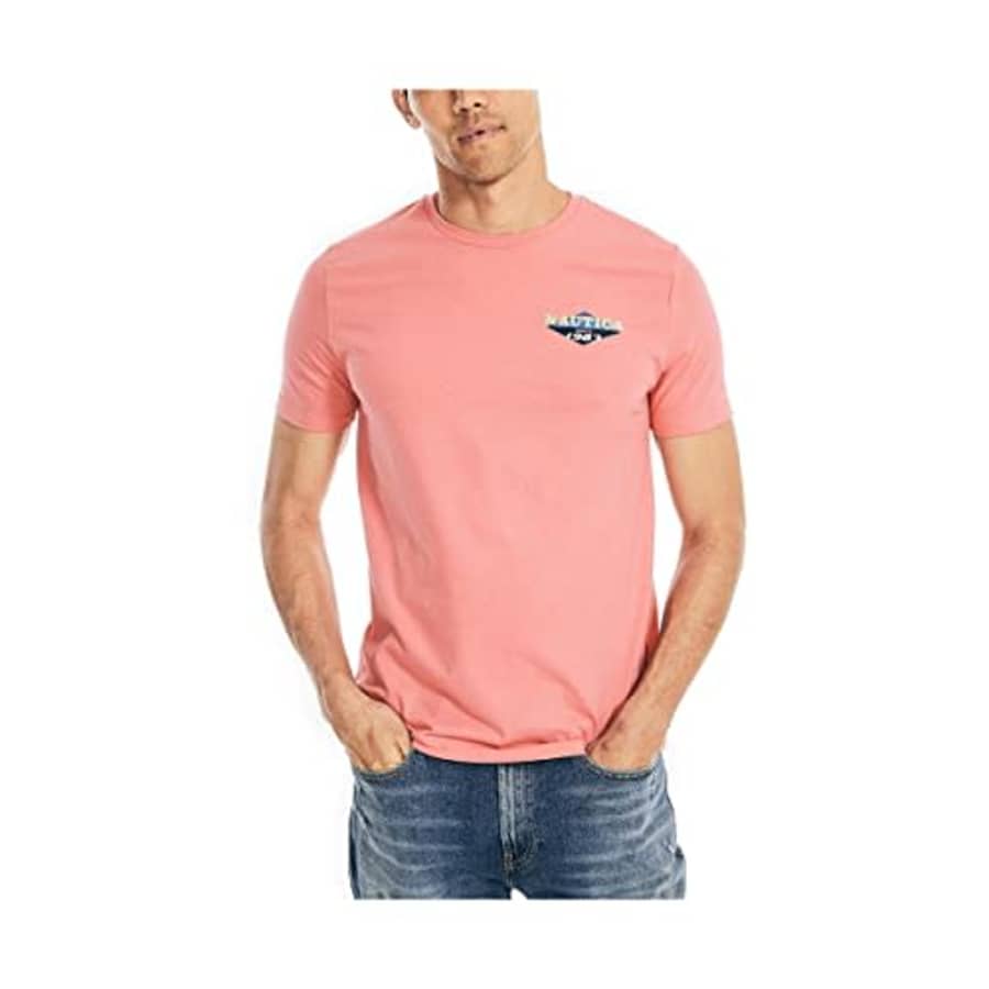Nautica Men's Sustainably Crafted Graphic T-Shirt, Tea Berry, Large for $10