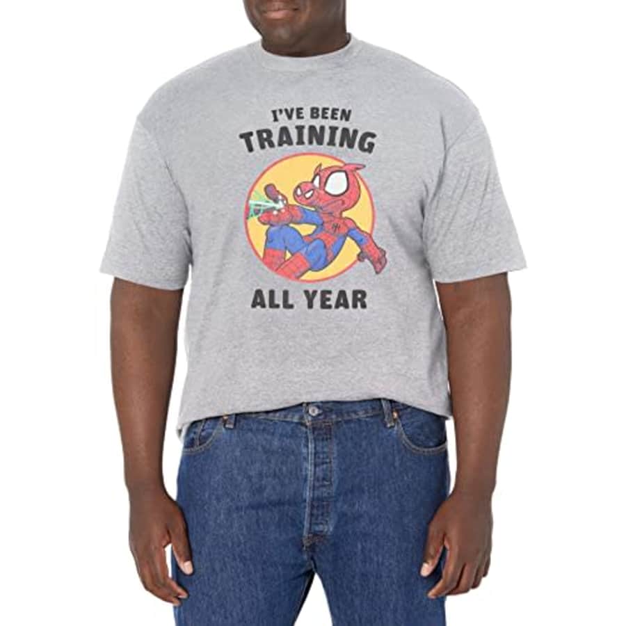 Marvel Big & Tall Classic Ham Year Training Men's Tops Short Sleeve Tee Shirt, Athletic Heather, for $12