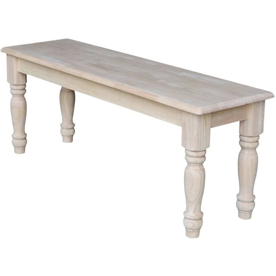 International Concepts Farmhouse 48" Unfinished Solid Hardwood Bench for $83