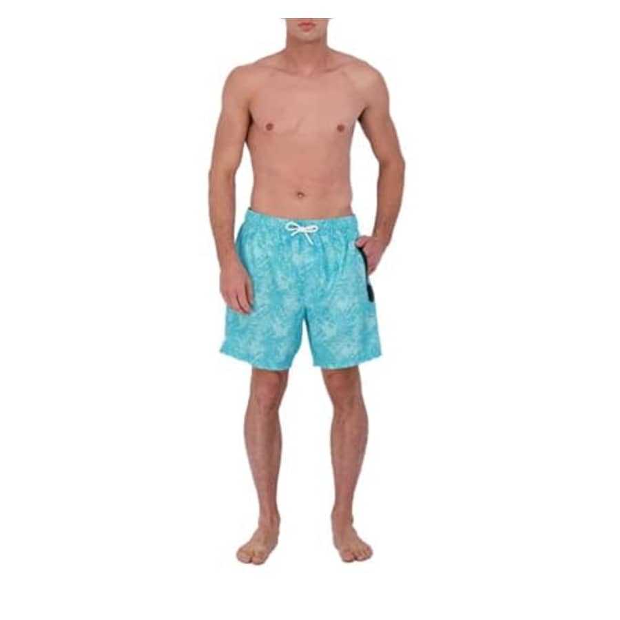 Spyder Men's Standard Quick Dry Lightweight Stretch Retro Palm 7" Swim Trunk, Splash, Medium for $39