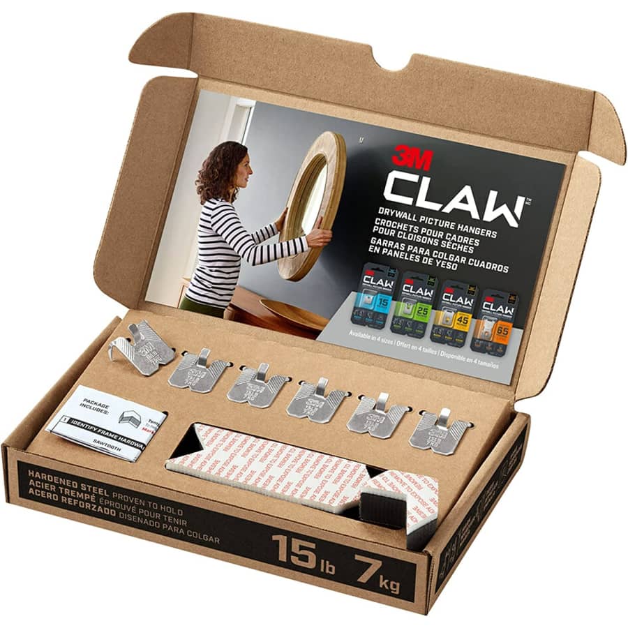 3M Claw 15-lb. Drywall Picture Hanger 6-Pack for $9