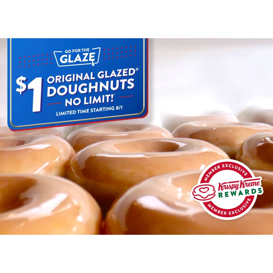 Krispy Kreme Original Glazed Doughnuts for $1 each Krispy Kreme Original Glazed Doughnuts for $1 each