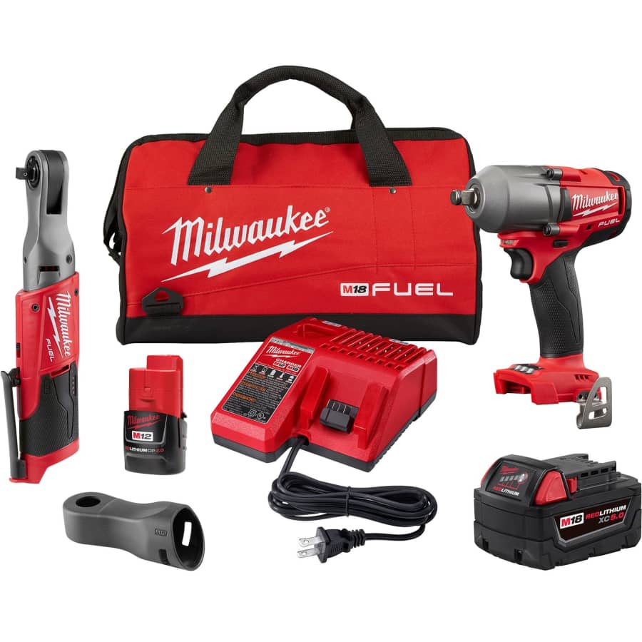 Milwaukee M18 FUEL Mid-Torque Impact Wrench and M12 FUEL 3/8in. Ratchet Combo Kit for $349 w/ $50 Northern Tool Gift Card Milwaukee M18 FUEL Mid-Torque Impact Wrench and M12 FUEL 3/8in. Ratchet Combo Kit for $349 w/ $50 Northern Tool Gift Card