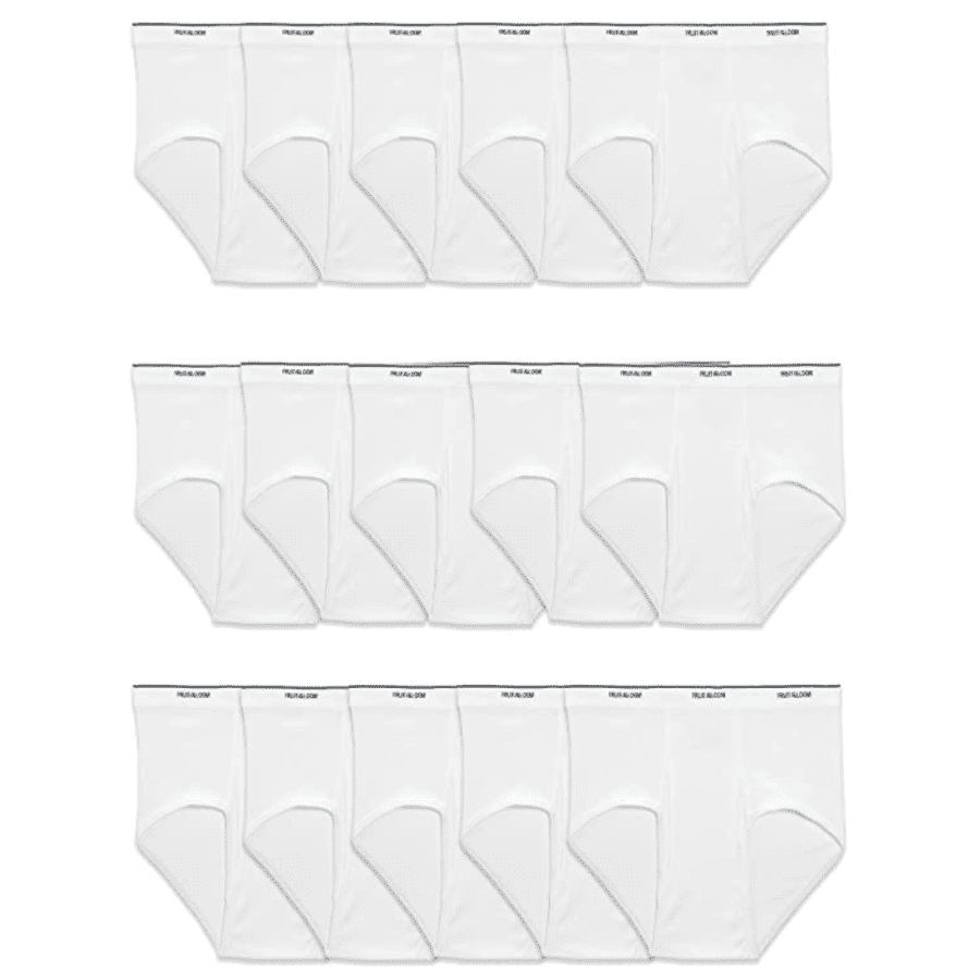 Fruit of the Loom Men's Tag-Free Cotton Briefs 15-Pack for $38 Fruit of the Loom Men's Tag-Free Cotton Briefs 15-Pack for $38