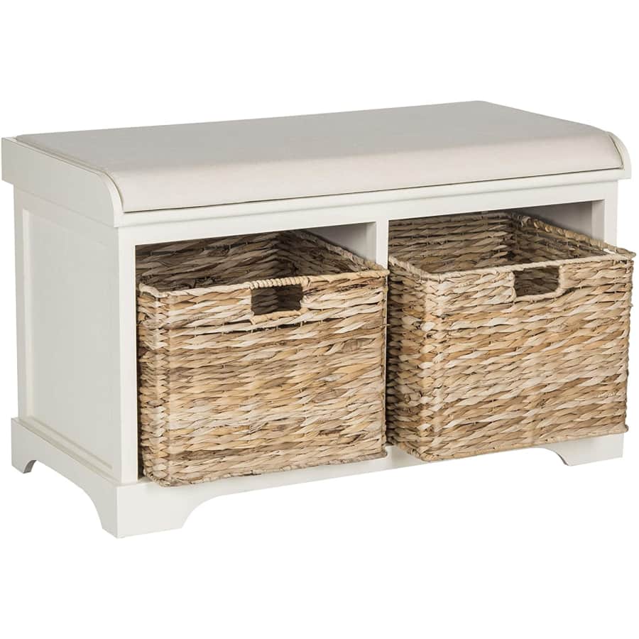 Safavieh Home Collection Wicker Basket 2-Drawer Storage Bench for $171 Safavieh Home Collection Wicker Basket 2-Drawer Storage Bench for $171