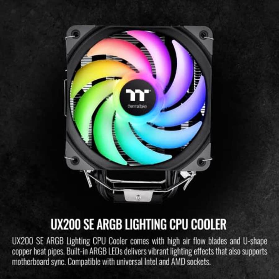 Thermaltake UX200 SE 5V Motherboard ARGB Sync 16.8 Million Colors 15 Addressable LED Intel/AM5/AMD for $30 Thermaltake UX200 SE 5V Motherboard ARGB Sync 16.8 Million Colors 15 Addressable LED Intel/AM5/AMD for $30