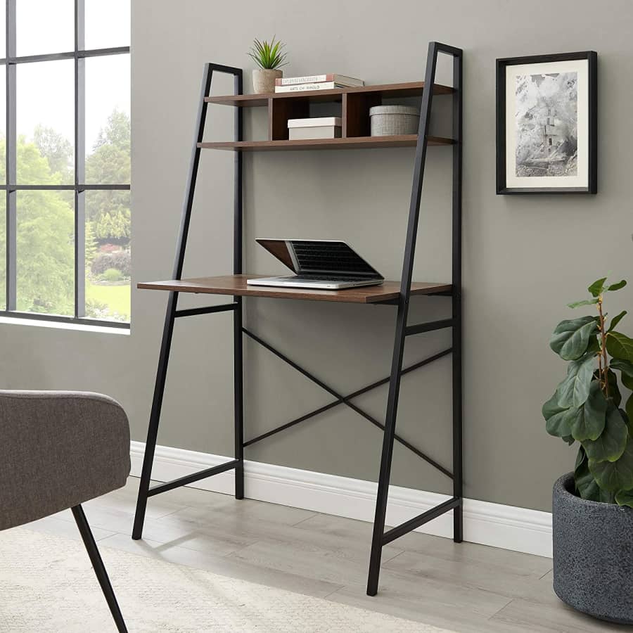 Walker Edison Industrial Wood and Metal X-Back Ladder Desk for $85 Walker Edison Industrial Wood and Metal X-Back Ladder Desk for $85