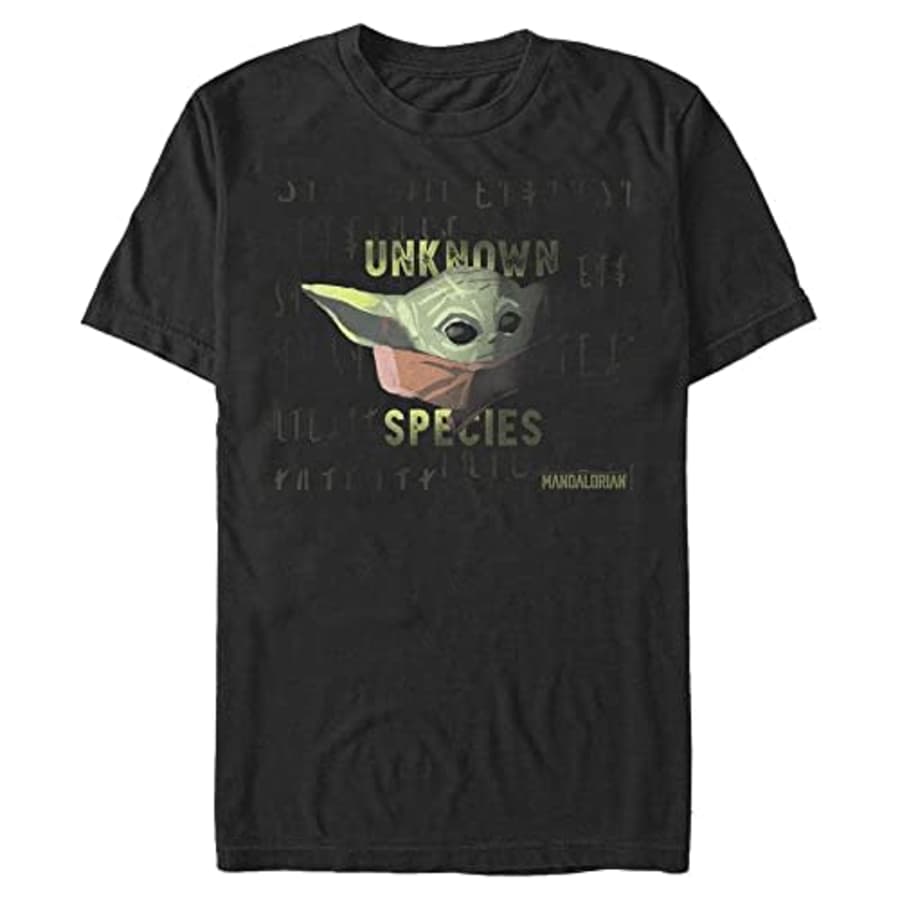 Star Wars Big & Tall Mandalorian Unknown Species Men's Tops Short Sleeve Tee Shirt, Black, X-Large for $20