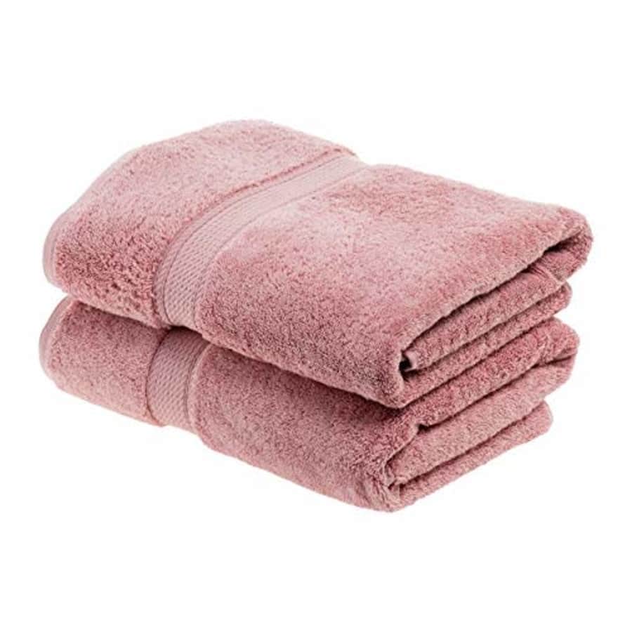SUPERIOR Egyptian Cotton Solid Towel Set, 2PC Bath, Tea Rose, 2 Count for $57