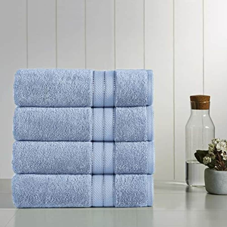 Amrapur Overseas 4-Pack SpunLoft Bath Towel Blue 30x54 for $48 Amrapur Overseas 4-Pack SpunLoft Bath Towel Blue 30x54 for $48