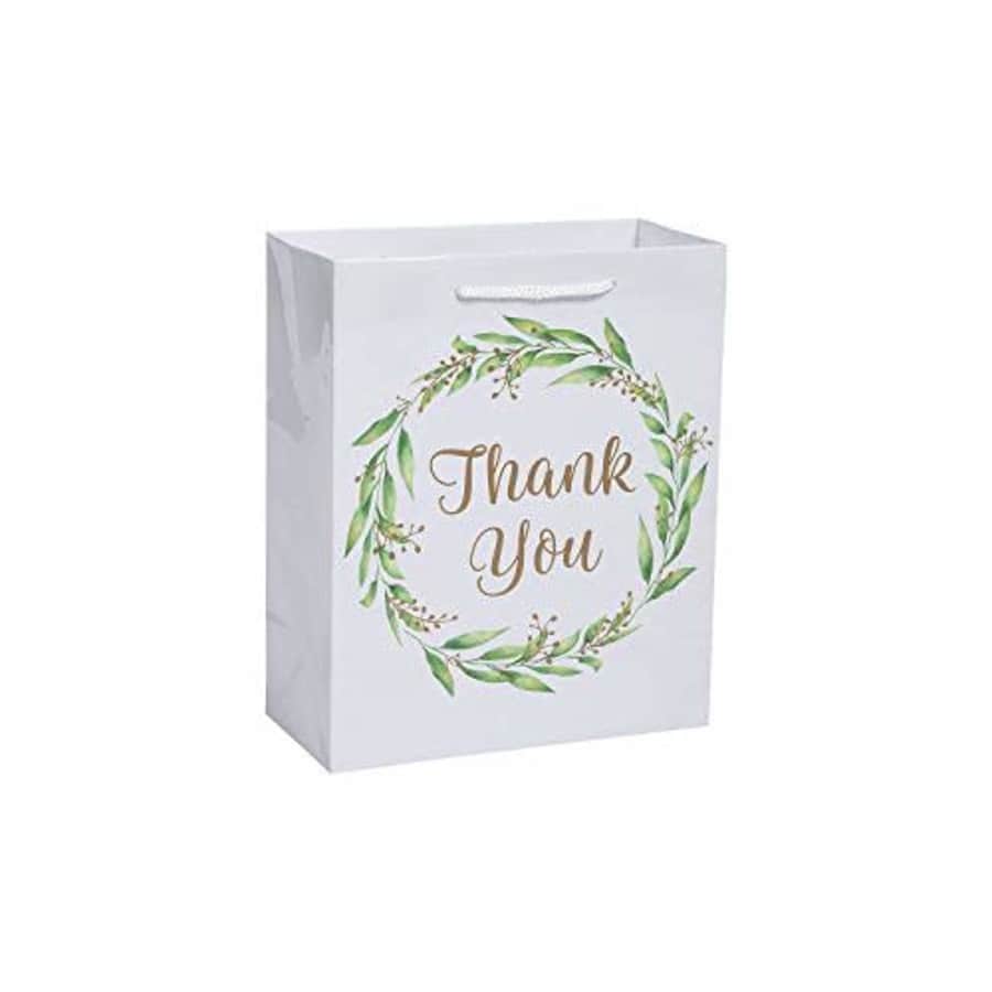 Fun Express Greenery Thank You Gift Bags - Set of 12, Medium Size - Party Supplies for $7 Fun Express Greenery Thank You Gift Bags - Set of 12, Medium Size - Party Supplies for $7