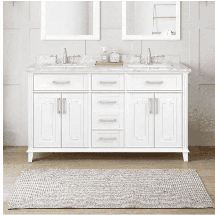 Home Decorators Collection Bonica 60" Double Sink Bath Vanity for $930 Home Decorators Collection Bonica 60" Double Sink Bath Vanity for $930