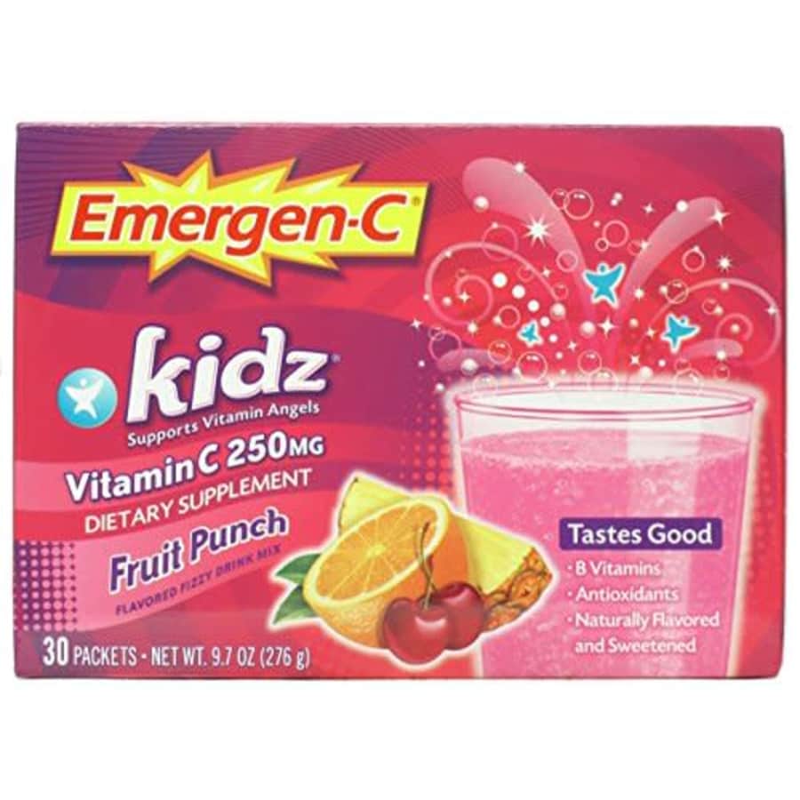 Emergen-C Kidz 250mg Kids Vitamin C Powder, Caffeine Free, Immune Support Drink Mix, Fruit Punch for $11 Emergen-C Kidz 250mg Kids Vitamin C Powder, Caffeine Free, Immune Support Drink Mix, Fruit Punch for $11