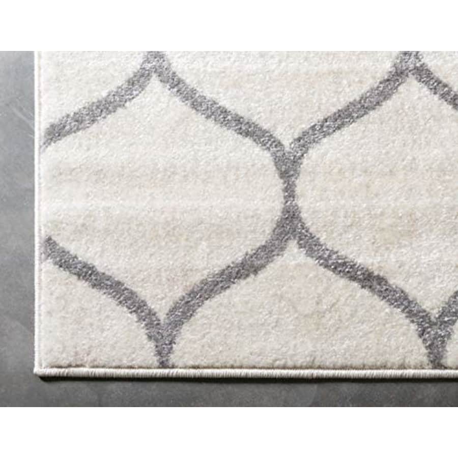 Unique Loom Trellis Frieze Collection Lattice Moroccan Geometric Modern Ivory Area Rug (7' 0 x 10' for $95