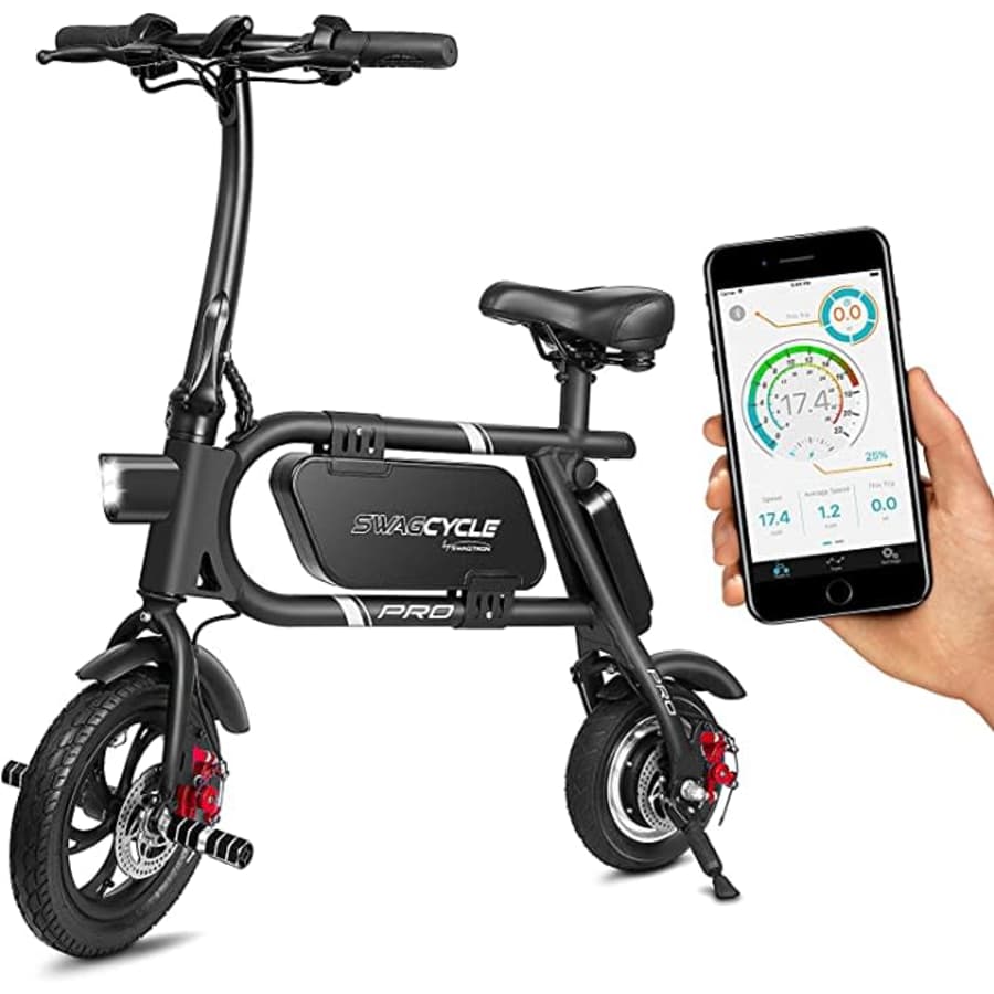 Swagtron Swagcycle Pro Pedal-Free App-Enabled Folding Electric Bike for $265 Swagtron Swagcycle Pro Pedal-Free App-Enabled Folding Electric Bike for $265