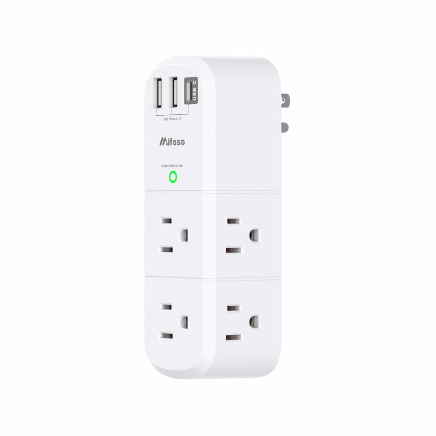 Mifaso USB Outlet Extender Surge Protector: $7 Mifaso USB Outlet Extender Surge Protector: $7