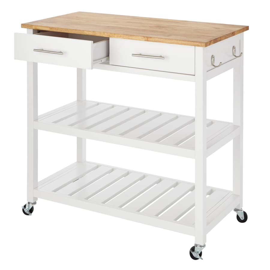 StyleWell Glenville 2-Shelf Kitchen Cart w/ Butcher Block Top for $159