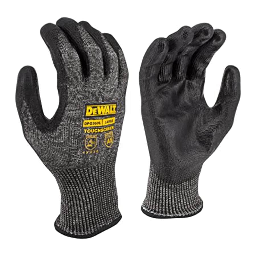 DEWALT DPG860 cut protection level A5 PU Touchscreen Glove - Size 2X - Pack of 12 for $9 DEWALT DPG860 cut protection level A5 PU Touchscreen Glove - Size 2X - Pack of 12 for $9