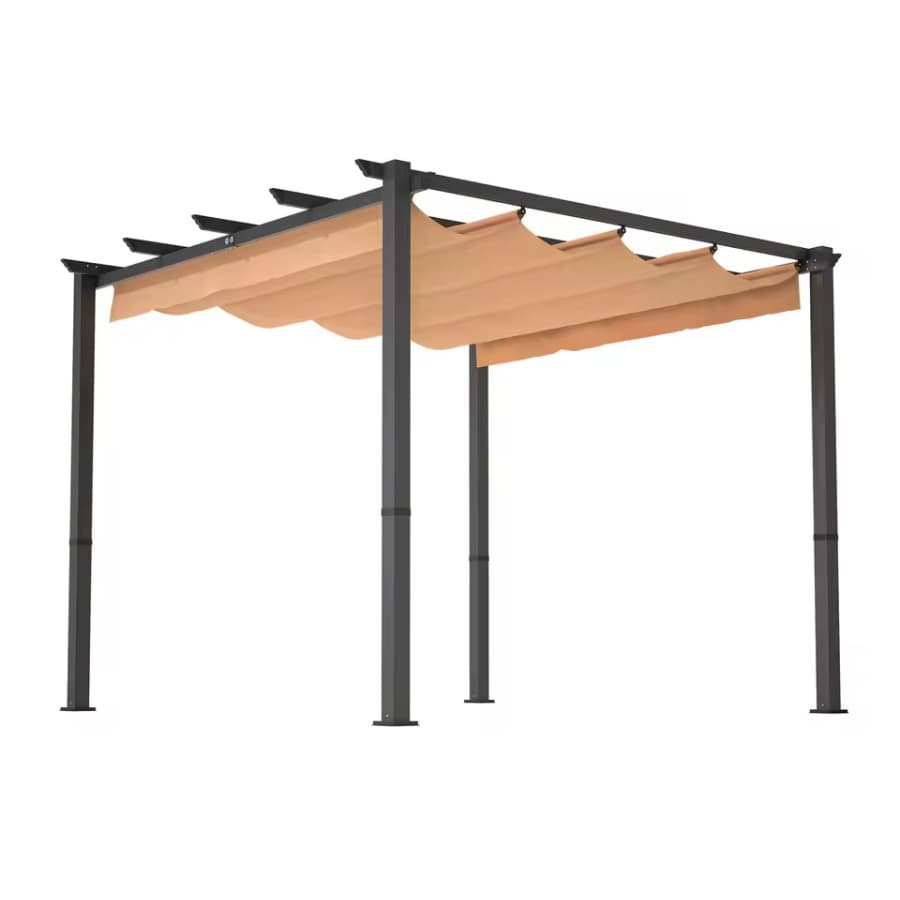 10 x 10-Foot Aluminum Pergola with Retractable Canopy for $133