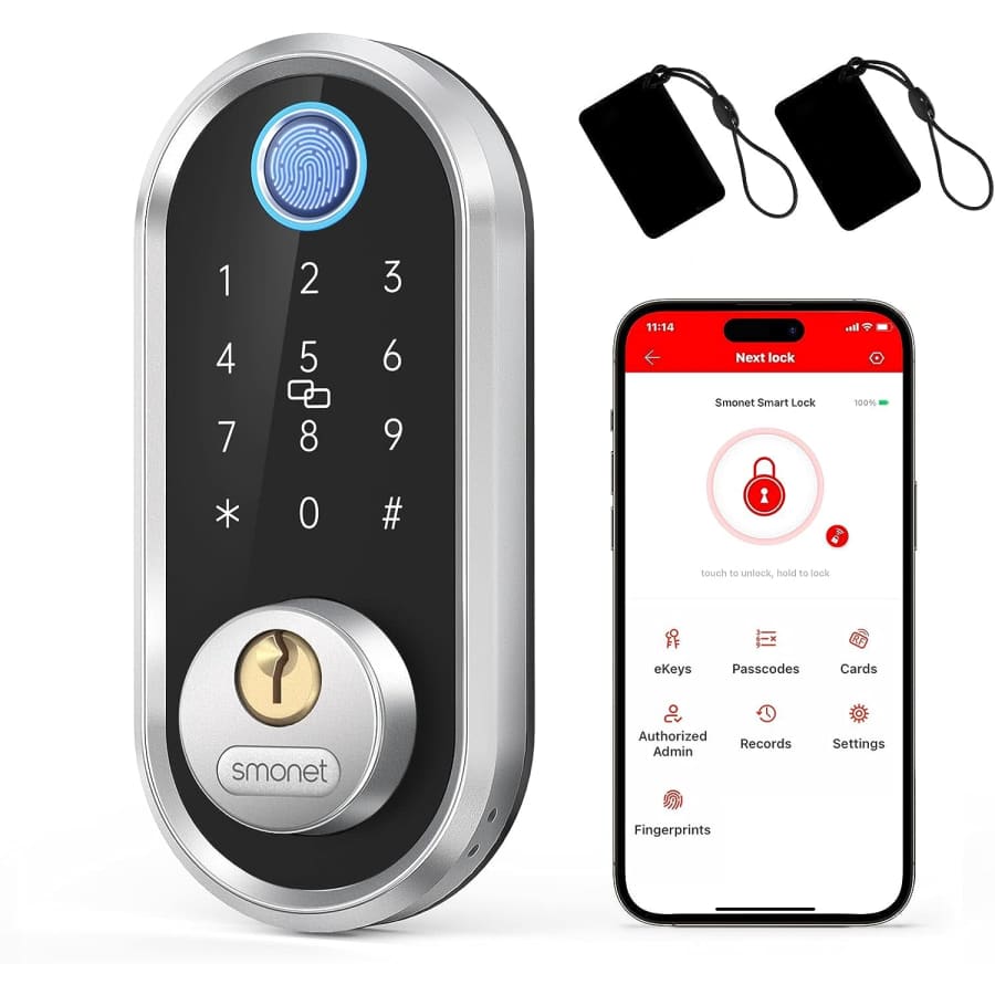 Smonet Fingerprint Keyless Electronic Deadbolt Smart Entry Door Lock for $70 Smonet Fingerprint Keyless Electronic Deadbolt Smart Entry Door Lock for $70
