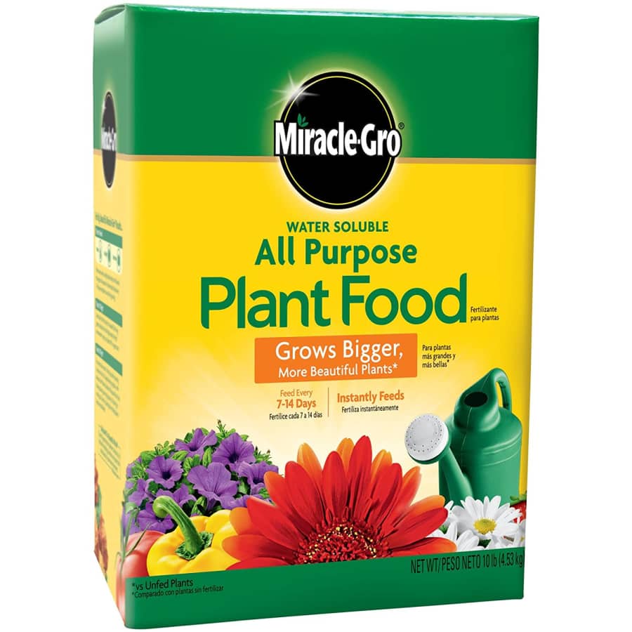 Miracle-Gro 10-lb. Water Soluble All Purpose Plant Food for $32 Miracle-Gro 10-lb. Water Soluble All Purpose Plant Food for $32