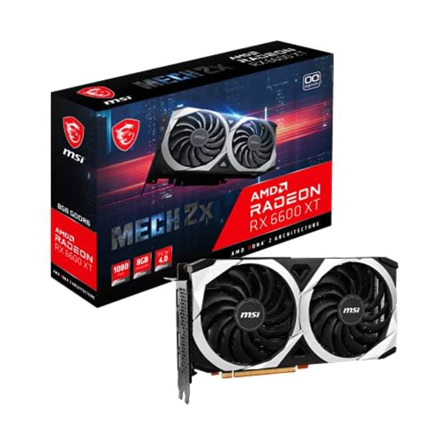 MSI Radeon RX 6600 XT MECH 2X 8G OC Gaming Graphics Card - 8GB GDDR6, 2602MHz, PCI Express 4, for $400 MSI Radeon RX 6600 XT MECH 2X 8G OC Gaming Graphics Card - 8GB GDDR6, 2602MHz, PCI Express 4, for $400