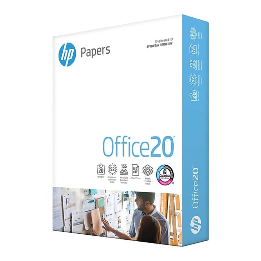 HP Office20 8.5x11" Multipurpose Paper Ream for $4