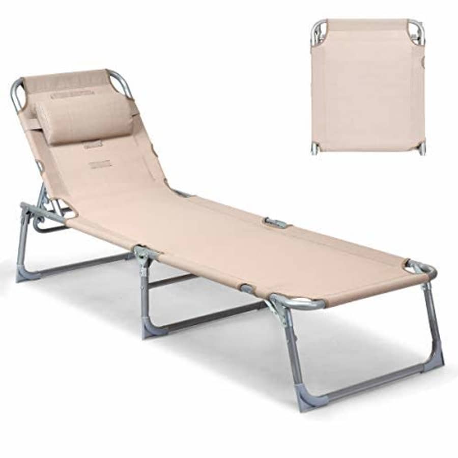 GoPlus Goplus Adjustable Chaise Lounge Chair Recliner w/Sunbathing Tanning Face Down Hole for Beach for $80