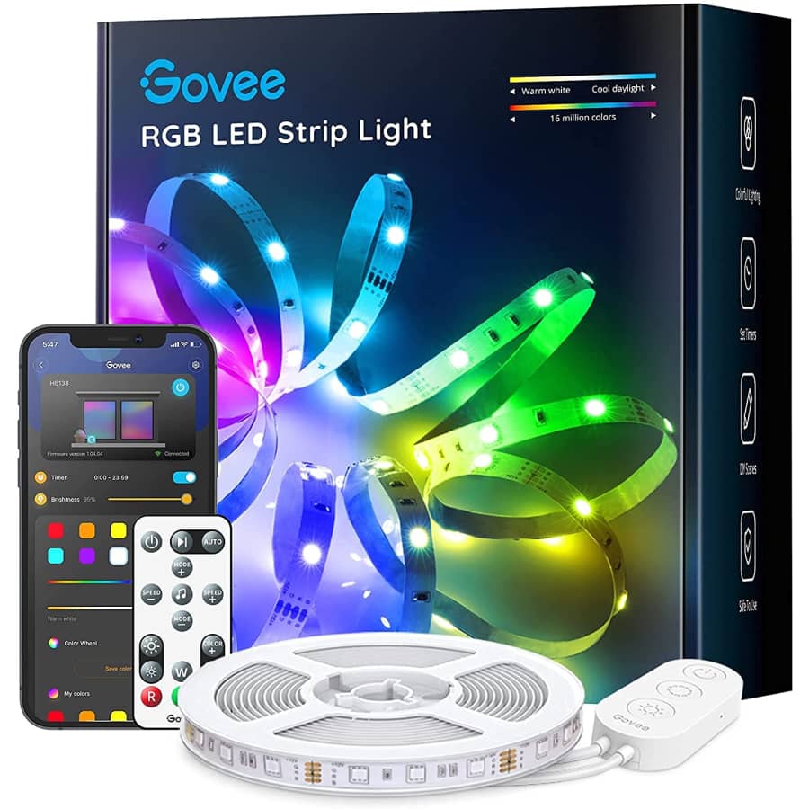 GoveeLife 16.4-Foot Bluetooth Color Changing LED Strip Lights for $10 GoveeLife 16.4-Foot Bluetooth Color Changing LED Strip Lights for $10