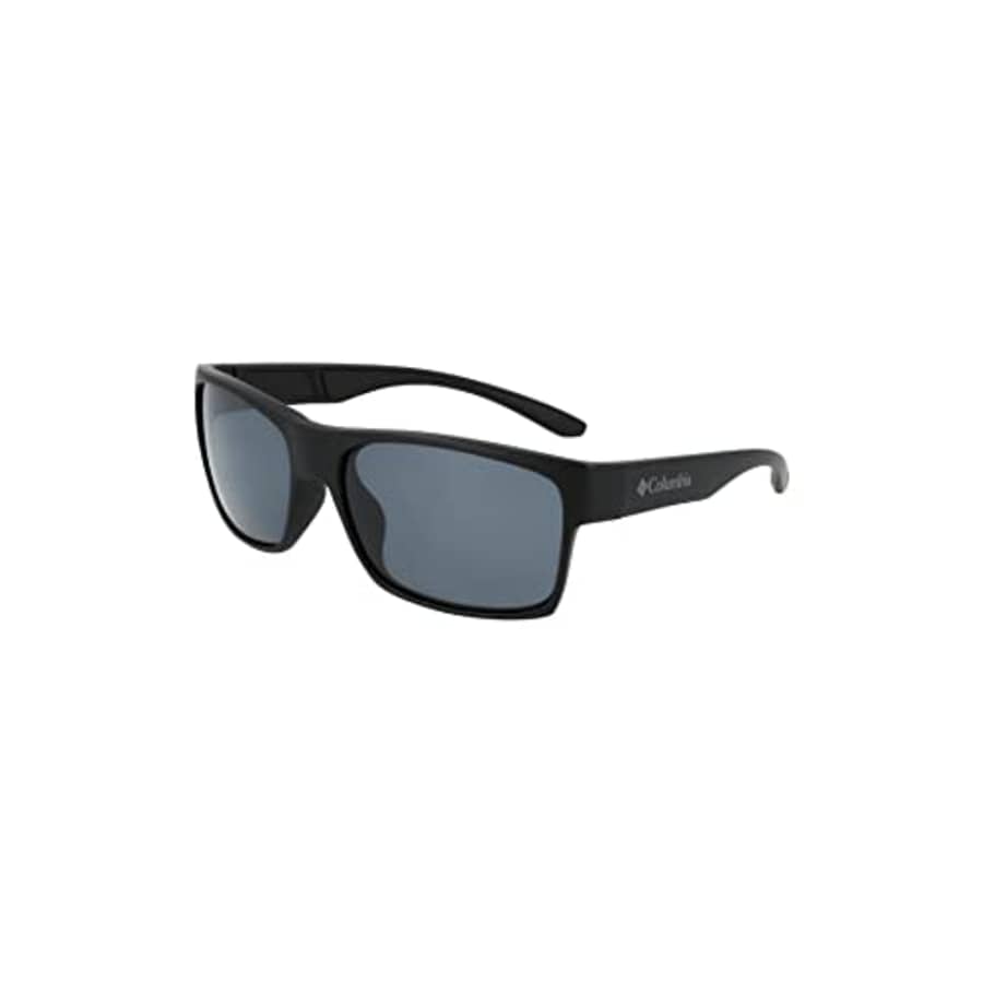 Columbia Men's Sunglasses BRISK TRAIL - Matte Black with Polarized Solid Smoke Lens for $37