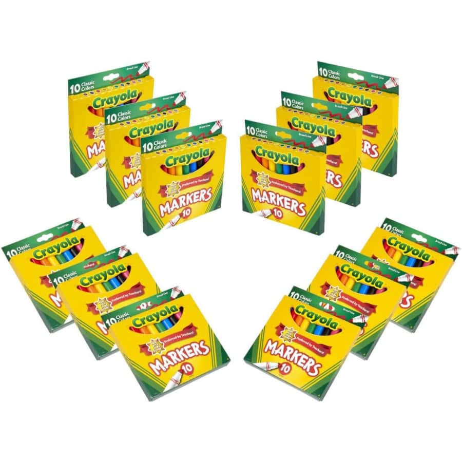 Crayola Broad Line 10-Piece Markers: 12 for $12 Crayola Broad Line 10-Piece Markers: 12 for $12