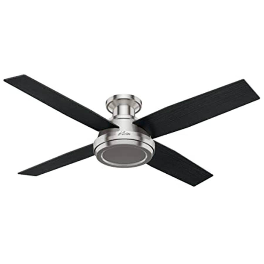 Hunter Fan Company 59247 Dempsey Indoor Low Profile Ceiling Fan with Remote Control, 52", Brushed for $160