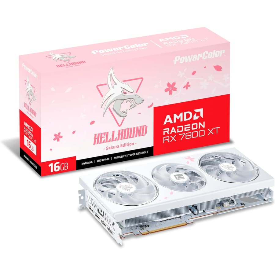 PowerColor Hellhound Sakura AMD Radeon 7800 XT 16GB GDDR6 Graphics Card for $489 PowerColor Hellhound Sakura AMD Radeon 7800 XT 16GB GDDR6 Graphics Card for $489