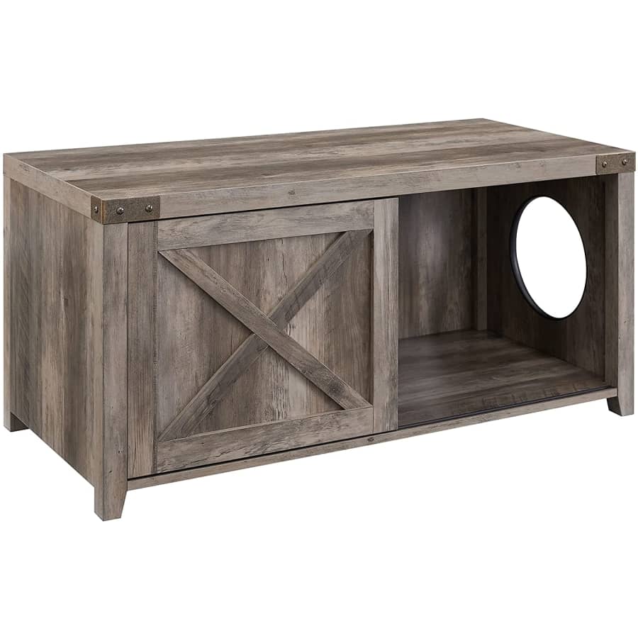 Walker Edison 43" Sliding Door Litter Box Bench for $211 Walker Edison 43" Sliding Door Litter Box Bench for $211