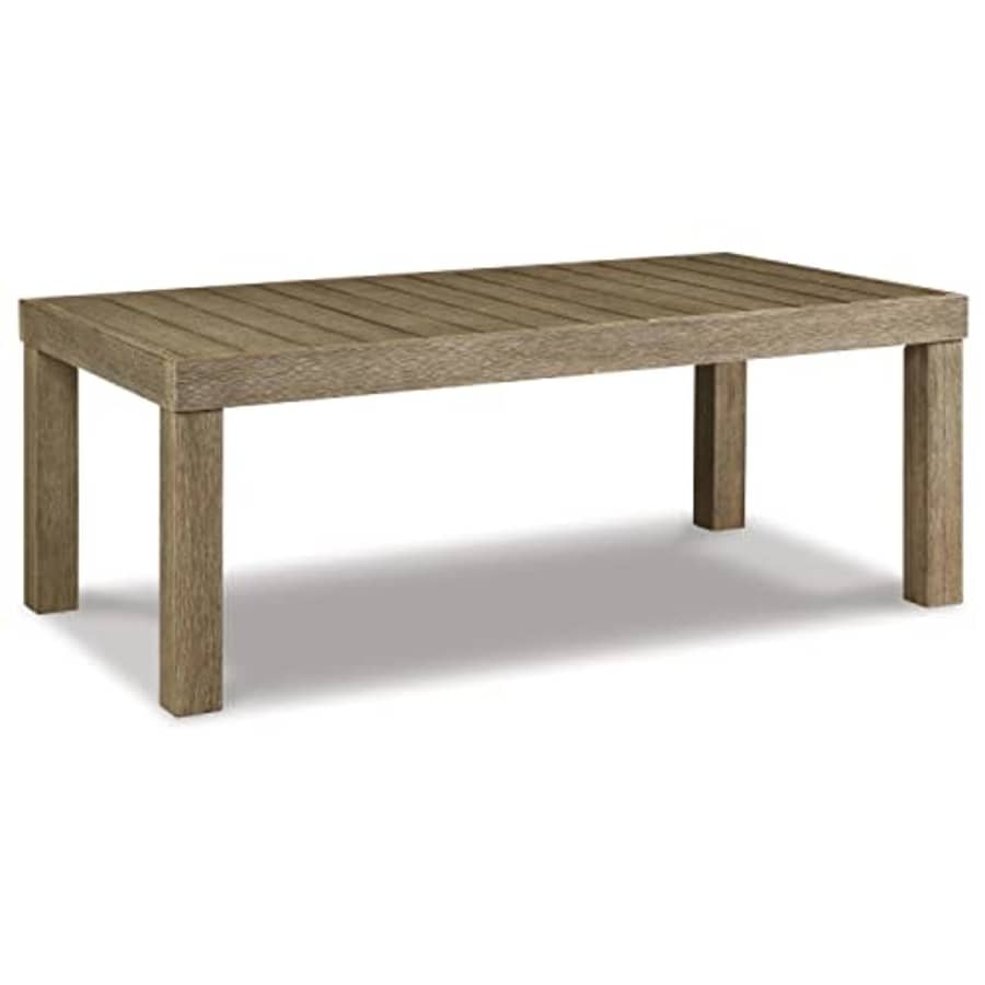 Signature Design by Ashley Outdoor Silo Point Eucalyptus Patio Coffee Table, Brown for $187