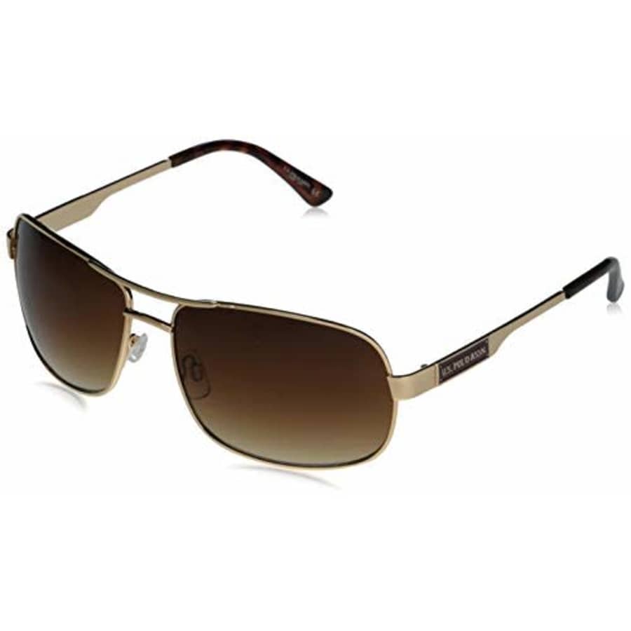 U.S. Polo Assn. mens Pa1015 Sunglasses, Gold & Brown, 65 mm US for $13