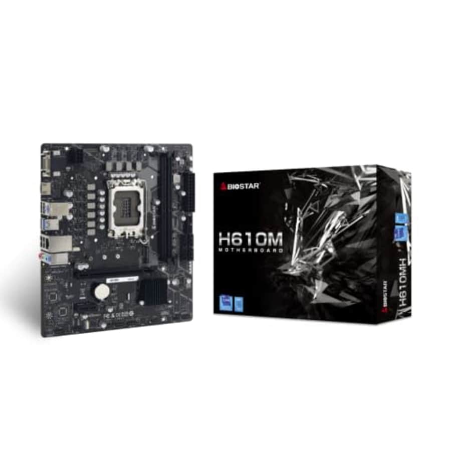 Biostar Motherboard H610MH (Intel LGA 1700) Micro ATX Black for $120